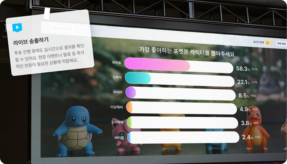 대형 스크린 송출