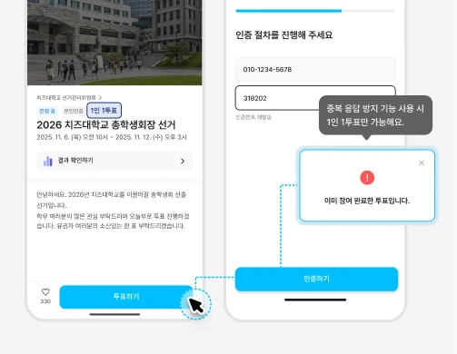 중복 응답 방지와
참여자 본인 인증 설정