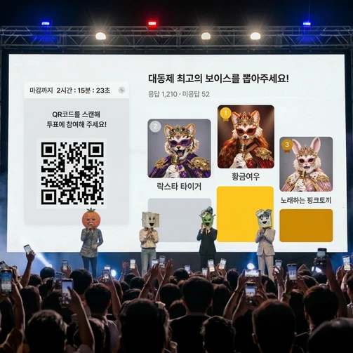 QR 스캔으로 참여하는 라이브 투표 현장